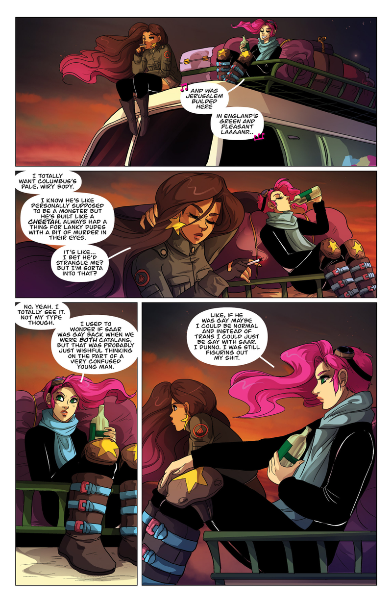 Illustration for article titled Bounty hunters and trans representation share the page in this sci-fi comic